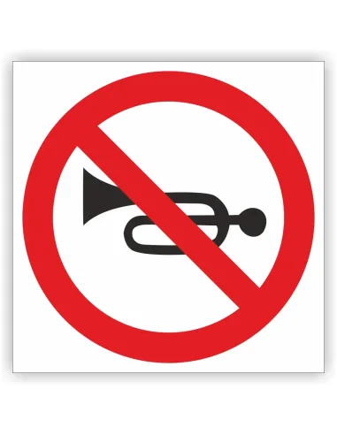 Znak drogowy Tablica informacyjna B29 zakaz używania sygnałów dźwiękowych - znak zakazu 30x30 cm