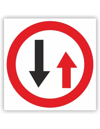 Znak drogowy Tablica informacyjna B31 pierwszeństwo dla nadjeżdżających z przeciwka -znak zakazu 30x30 cm