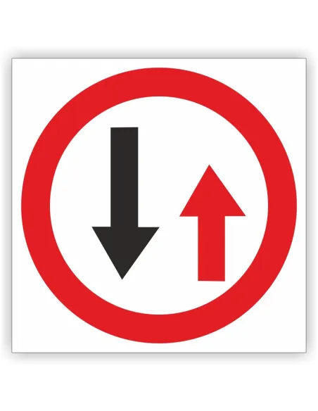 Znak drogowy Tablica informacyjna B31 pierwszeństwo dla nadjeżdżających z przeciwka -znak zakazu 30x30 cm