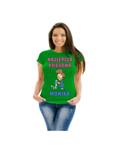 Koszulka z nadrukiem najlepsza księgowa imię