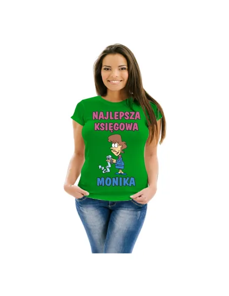 Koszulka z nadrukiem najlepsza księgowa imię