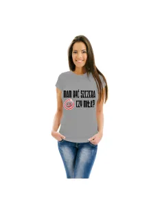 Koszulka z nadrukiem mam być szczera czy miła