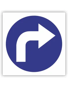 Znak drogowy Tablica informacyjna C2 nakaz jazdy w prawo za znakiem -znak nakazu 30x30 cm
