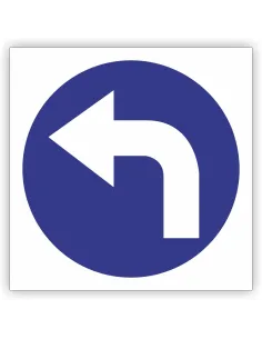 Znak drogowy Tablica informacyjna C4 nakaz jazdy w lewo za znakiem -znak nakazu 30x30 cm