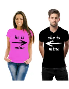 Koszulka z nadrukiem zestaw dla par He is mine She is mine