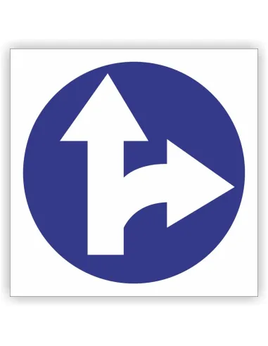 Znak drogowy Tablica informacyjna C6 nakaz jazdy prosto lub w prawo -znak nakazu 30x30 cm