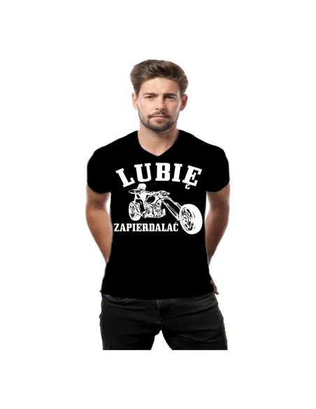 Koszulka dla fana mootrów z nadrukiem lubię zapierdalać