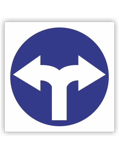 Znak drogowy Tablica informacyjna C8 nakaz jazdy w prawo lub w lewo  -znak nakazu 30x30 cm