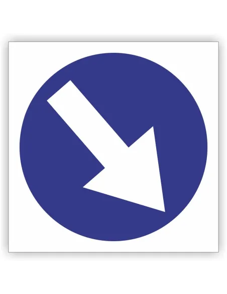 Znak drogowy Tablica informacyjna C9 nakaz jazdy z prawej strony znaku  -znak nakazu 30x30 cm